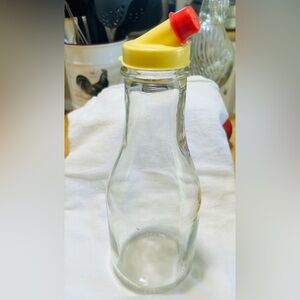 32 oz kitchentoolz glass milk bottle with lid, new condition, used once.
